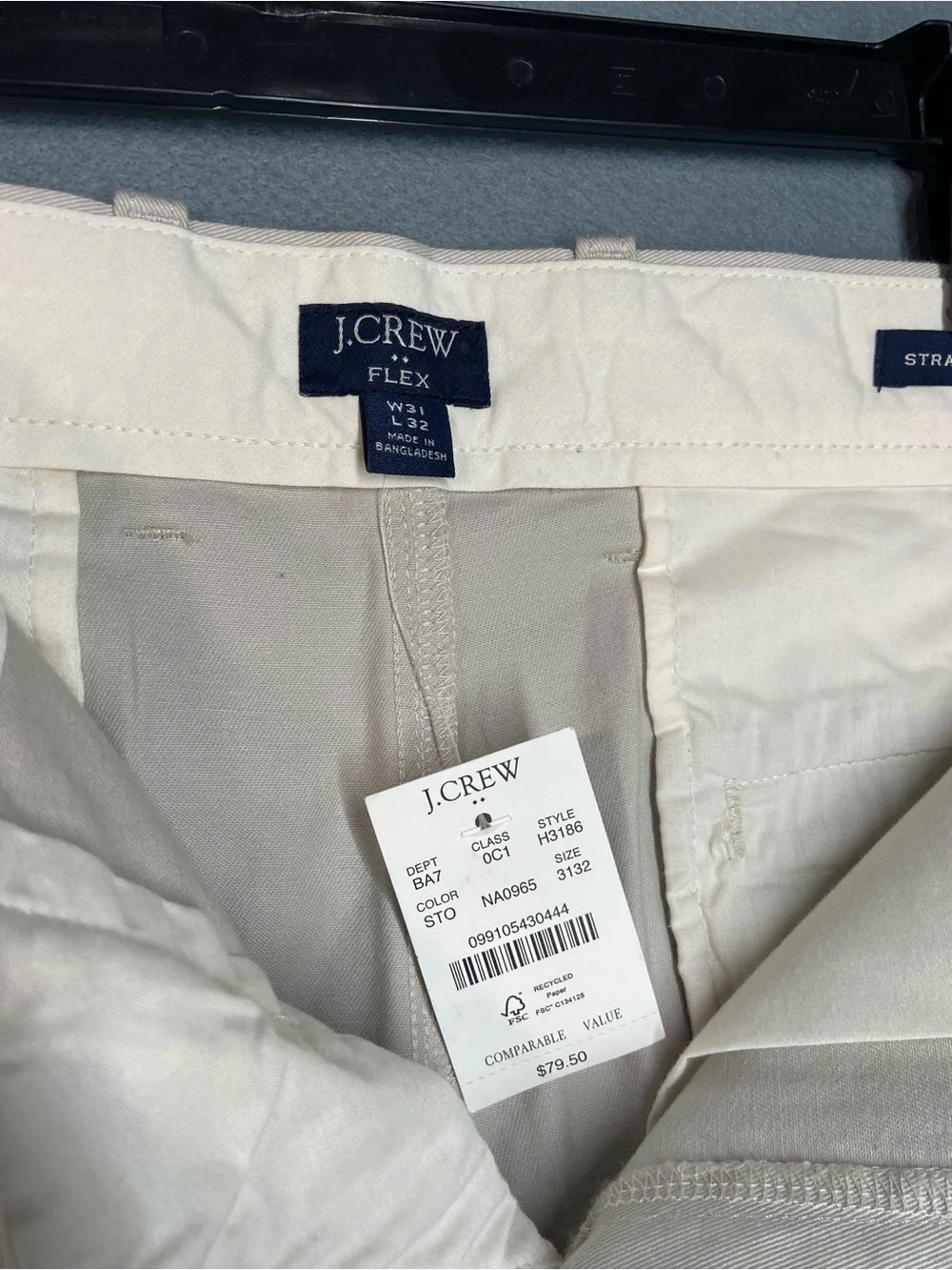 J. Crew Straight Chinos in Cream